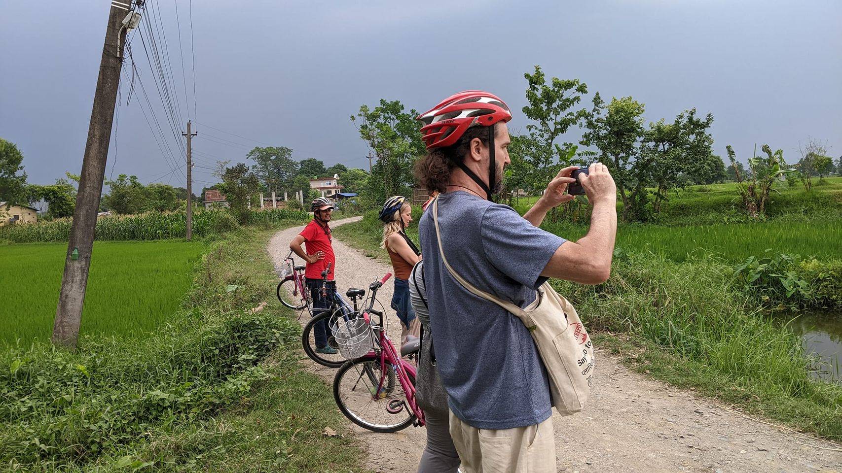 Cycling in countryside